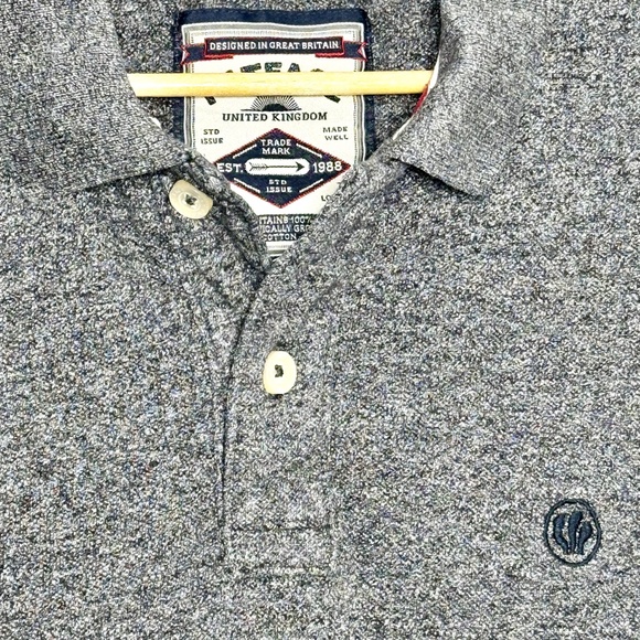 Fat Face Men’s Short Sleeve Organically Grown Cotton Polo Charcoal Gray Shirt M - Picture 4 of 12